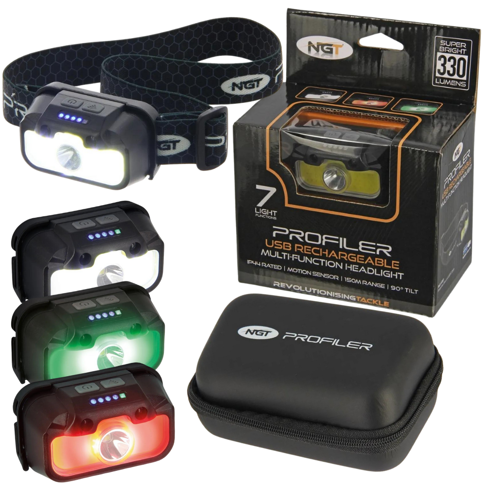 NGT Profiler Headlight USB Rechargeable KAFA LAMBASI